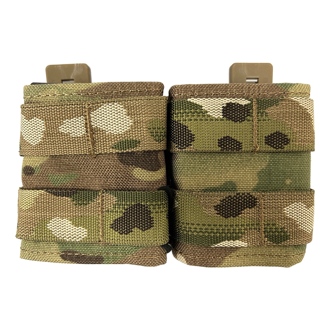 WBD Double S Tak . Magazine Pouch With Retention (Various Colours) multi cam front