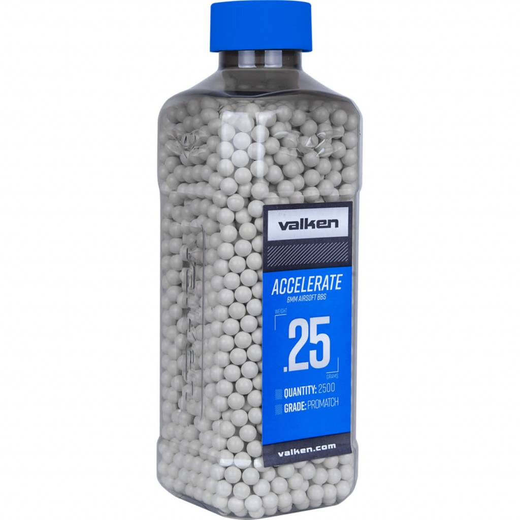 Valken Accelerate Airsoft BBs 0.25G 2500 White