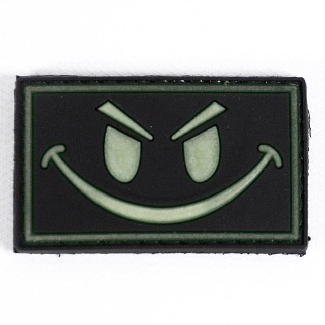 Rebel tactical smile glow in the dark patch (Black)