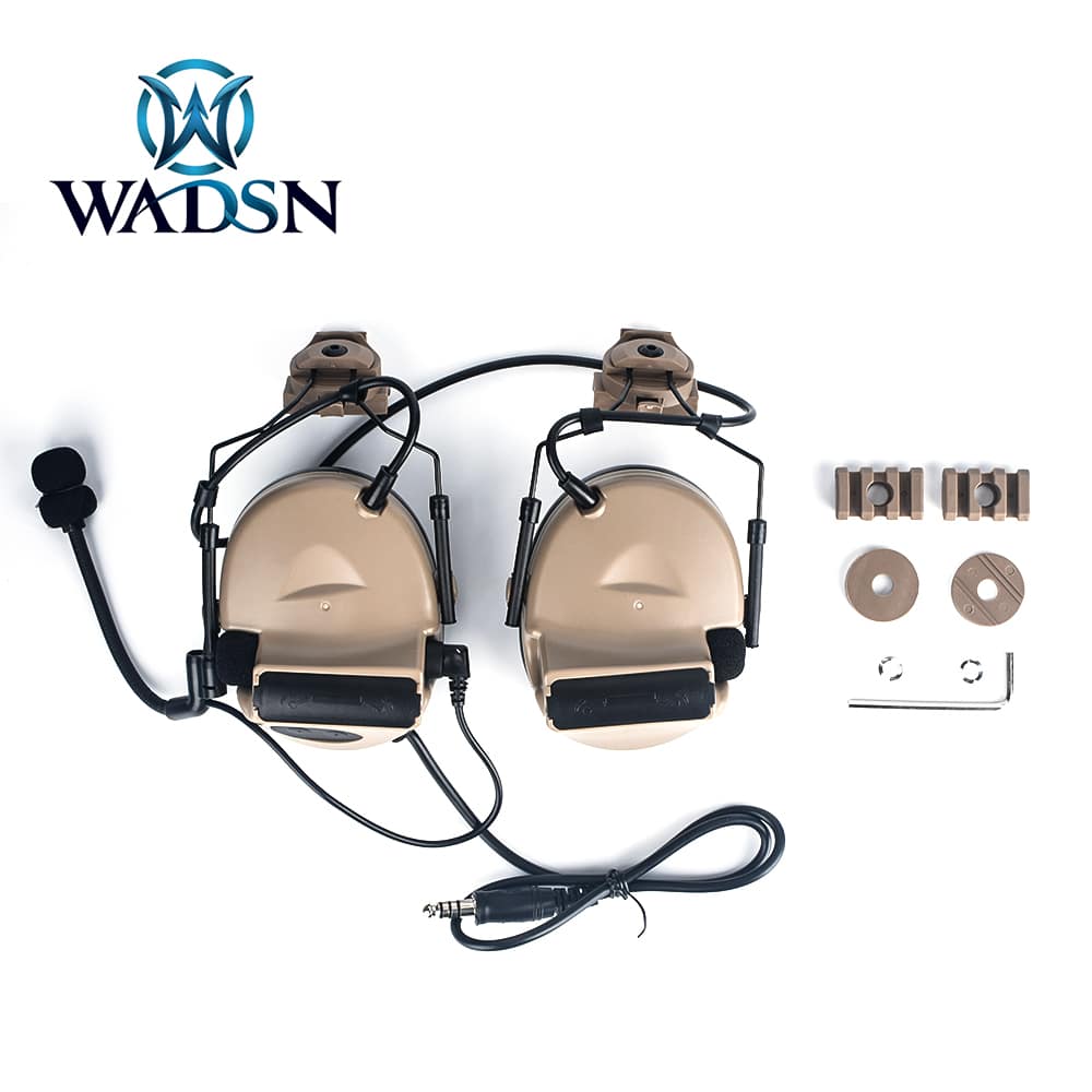 Wadsn Comtac II (Basic) headset with helmet adapter - DE