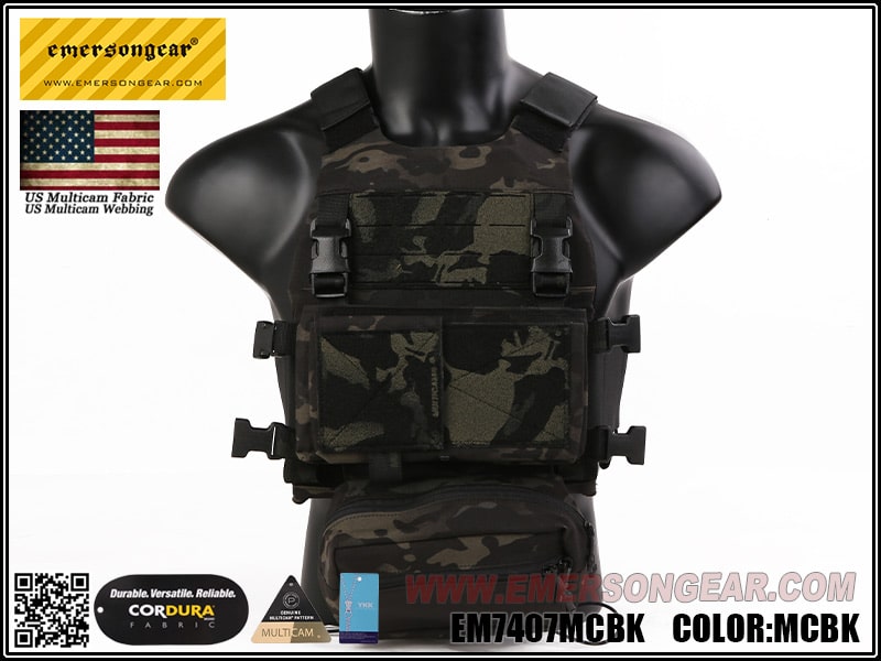 Emerson FCS Style Vest W/MK Chest Rig (Multicam Black)