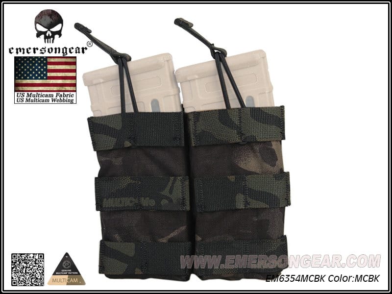 Emerson Modular Open Top Double Mag Pouch For 5.56 - Multicam Black