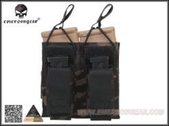 EMERSON 5.56&Pistol Double Open Top Magazine Pouch Multicam Black