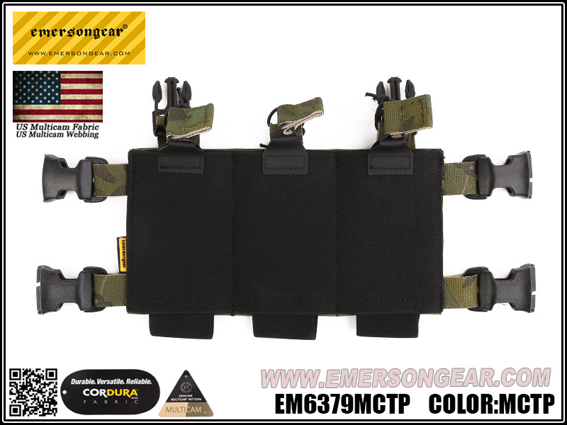 Emersongear LV Placard 5.56 Triple magazine panel Multicam Tropic