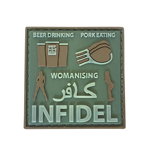 TPB Beer drinking, pork eating, womanising Infidel patch - Green