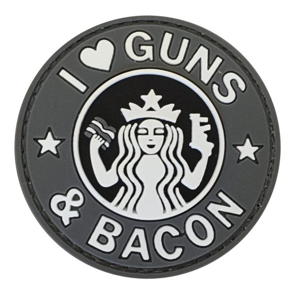 TPB I Love Guns & Bacon PVC Patch - Black// Grey