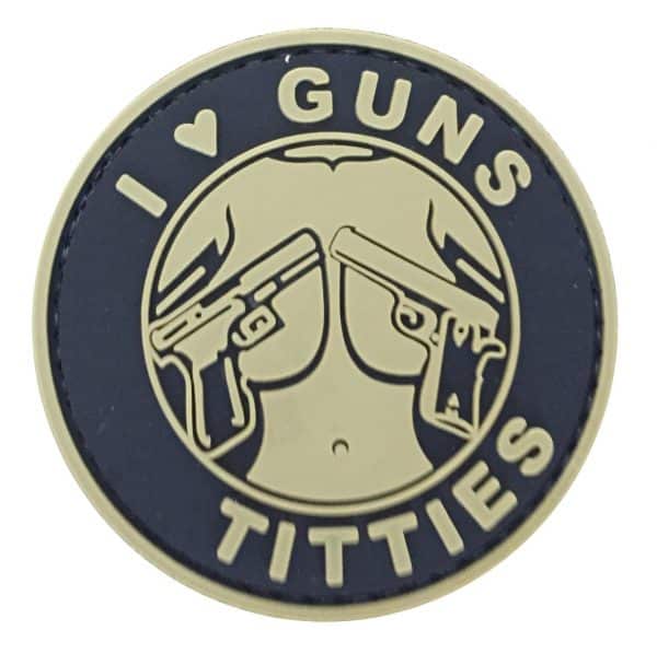TPB I Love Guns & Titties PVC Patch - Tan