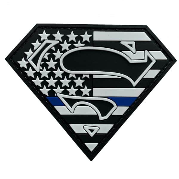 TPB Superman Shield PVC Patch - Thin Blue Line