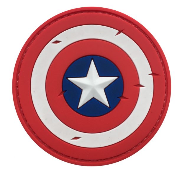 Battleworn Caps Shield PVC Patch - Red