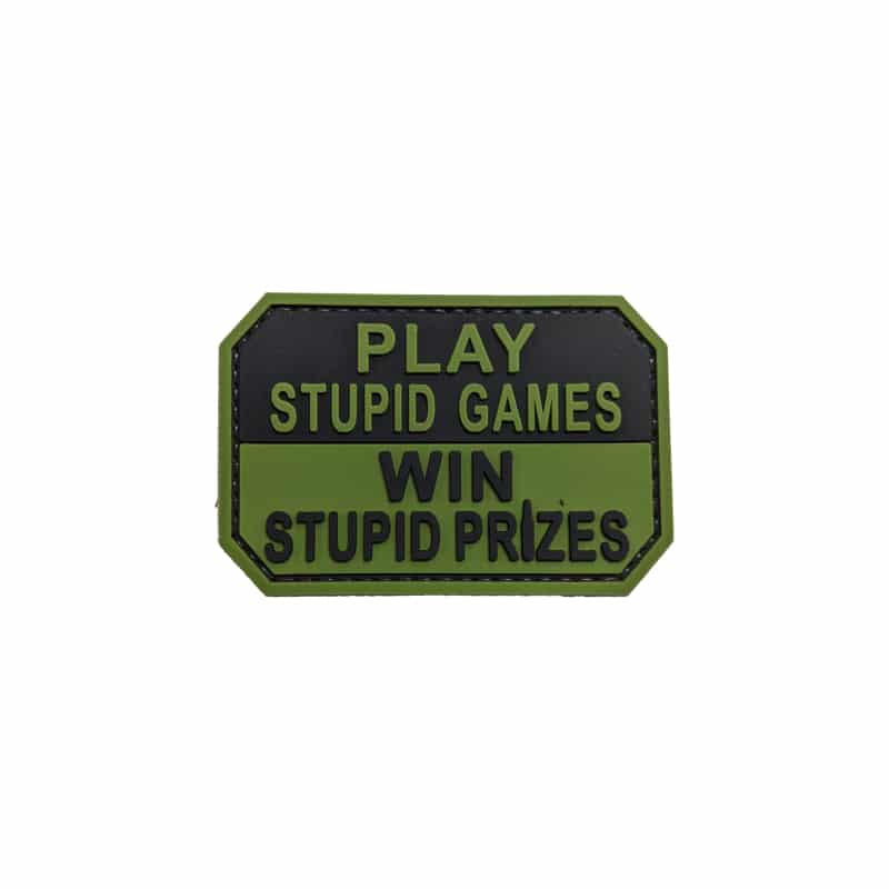 TPB Play Stupid Games Win Stupid Prizes PVC Patch - Green