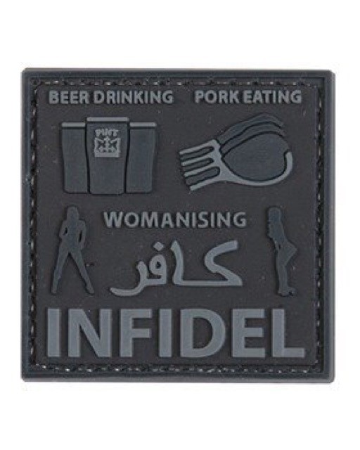 TPB Beer drinking, pork eating, womanising Infidel patch (Black)