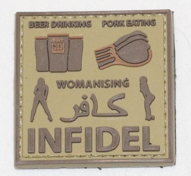 TPB Beer drinking, pork eating, womanising Infidel patch (Tan)
