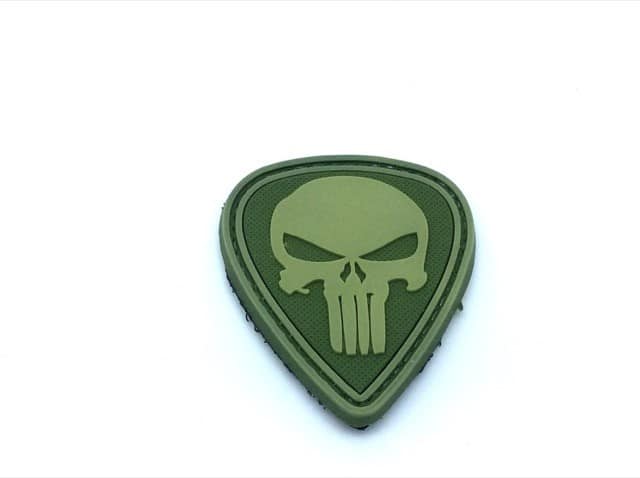 Punisher skull teardrop morale patch (Green)