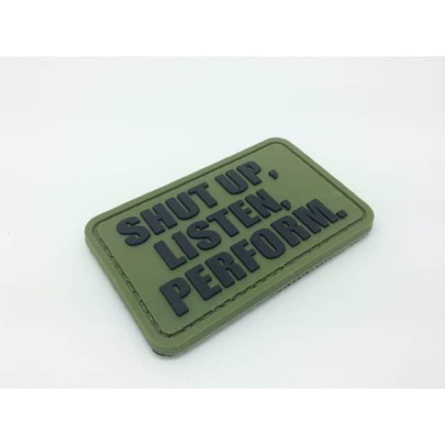 Shut Up, Listen, Perform morale patch (Green)