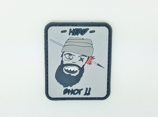 Terrorist head shot morale patch (Black)