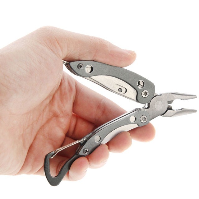 Multifunctional Stainless Steel Pliers with Carabiner (Grey)