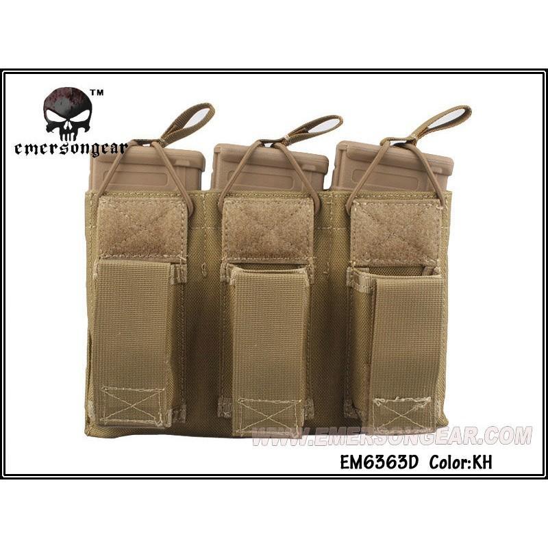 Emerson Gear 5.56 and Pistol Triple mag pouch - Coyote