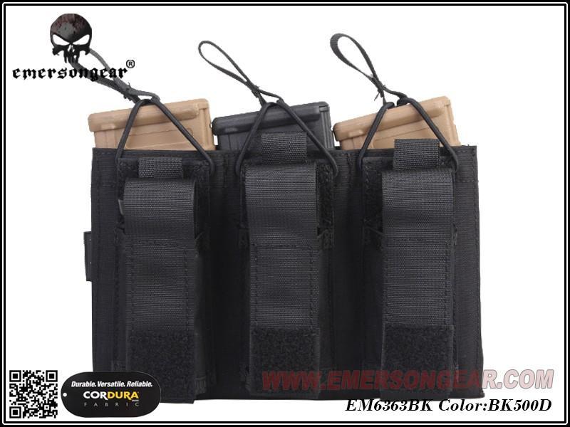 Emerson Gear 5.56 and Pistol Triple mag pouch - Black