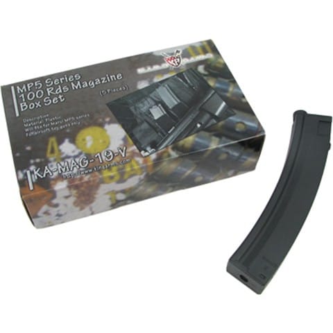 King Arms MP5 100 Rounds Magazines Box Set (5pcs)