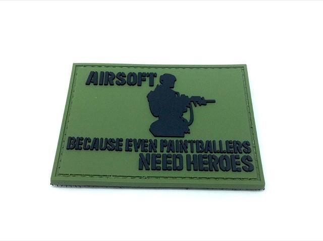 Airsoft: Because Even Paintballers Need Heroes patch (Green)