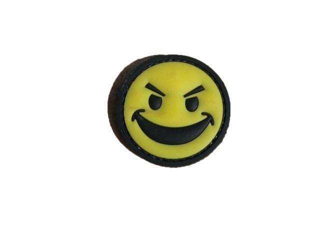 Yellow evil smiley face patch