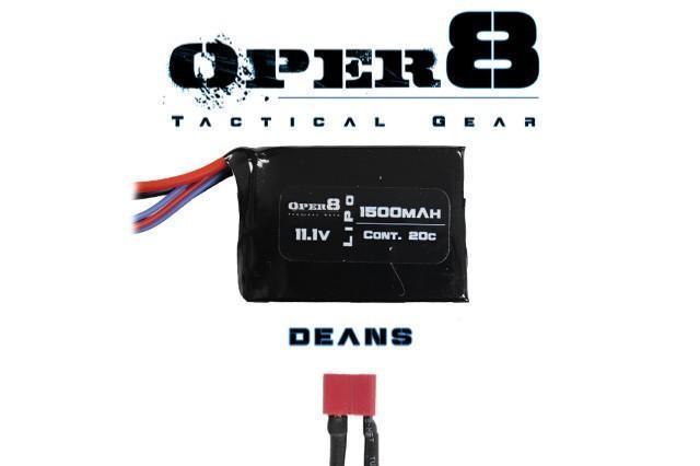 Oper8 11.1V Lipo 1500MAH block battery - Deans