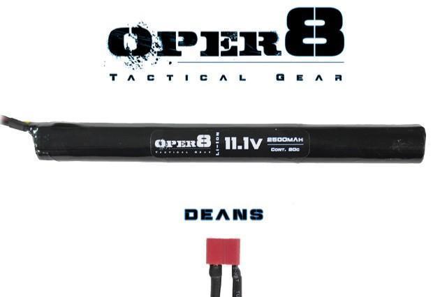 Oper8 11.1V Li-ion 2500MAH Stick Battery - Deans