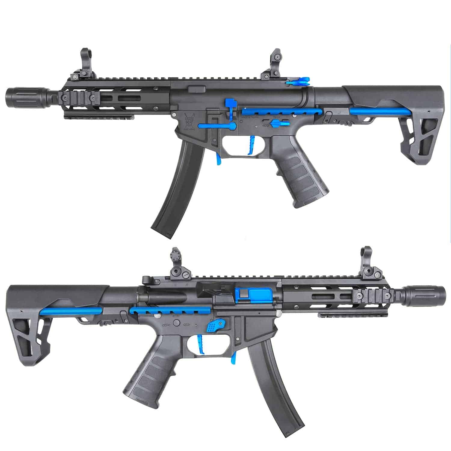 King Arms PDW 9mm SBR M-LOK - Black & Blue