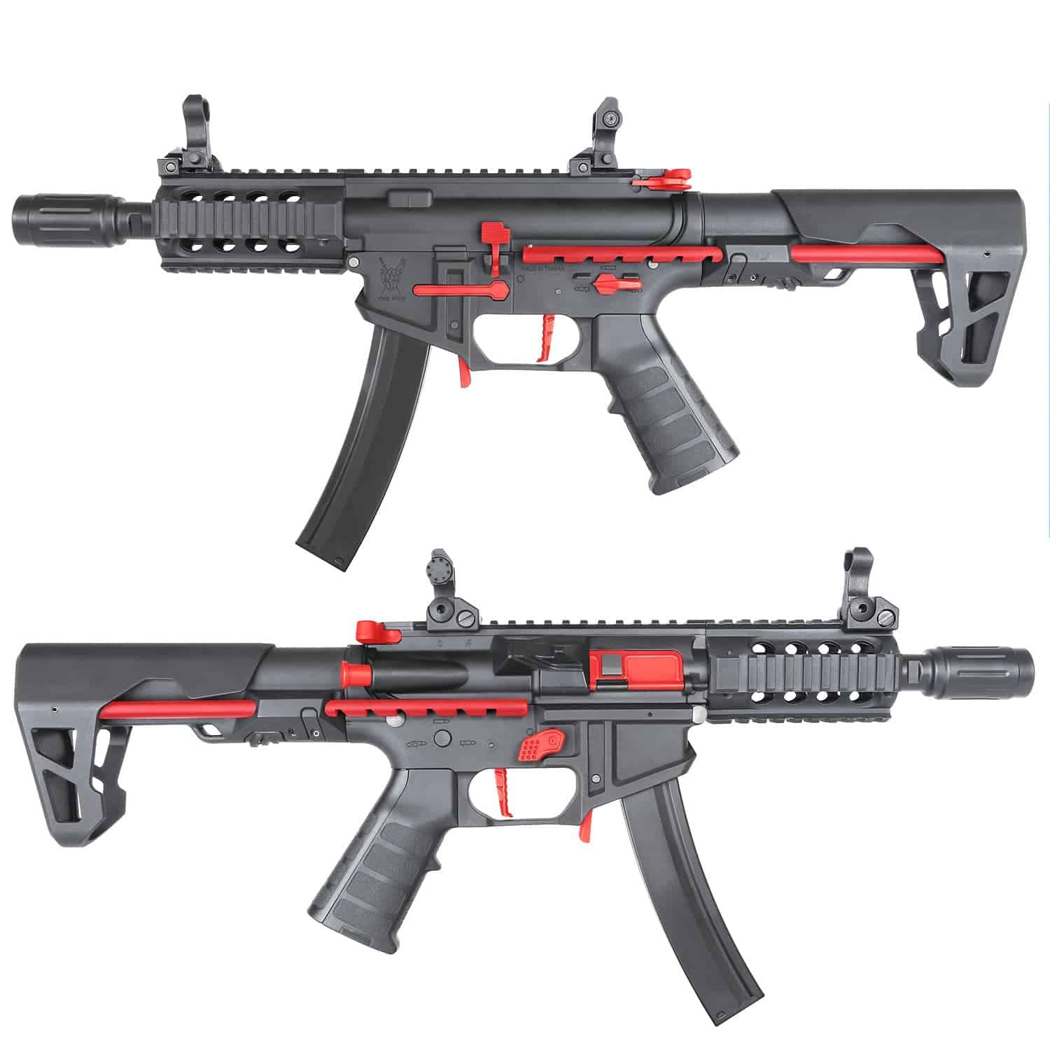 King Arms PDW 9mm SBR Shorty - Black & Red