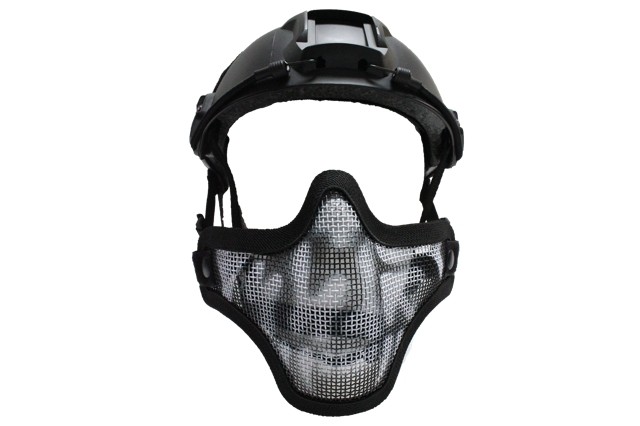 Oper8 Mesh Mask for fast helmet - Black Skull