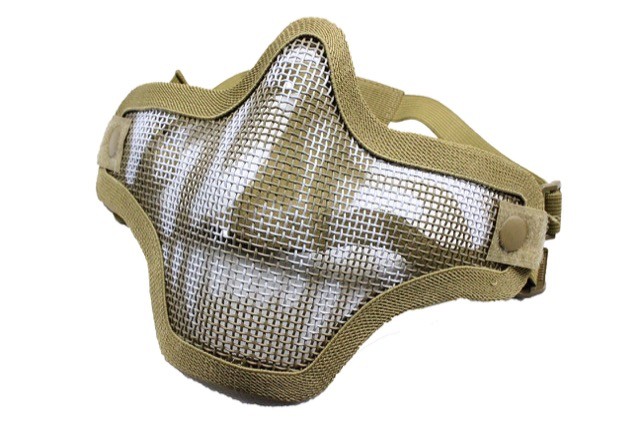 Oper8 Face Mesh Mask Twin Strap - Tan Skull