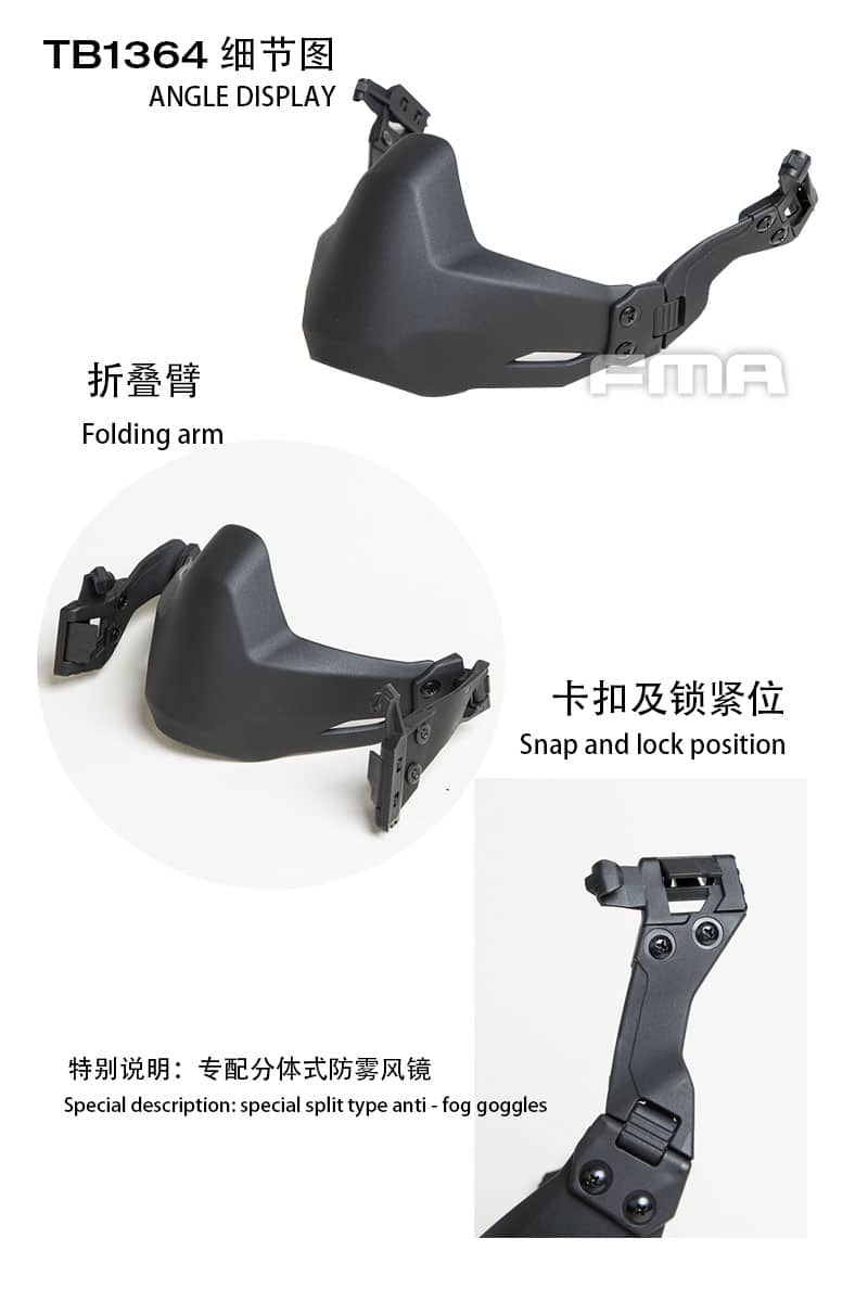 FMA 'Jaw Bone' Folding Helmet Mask -  FG - Goggle Type