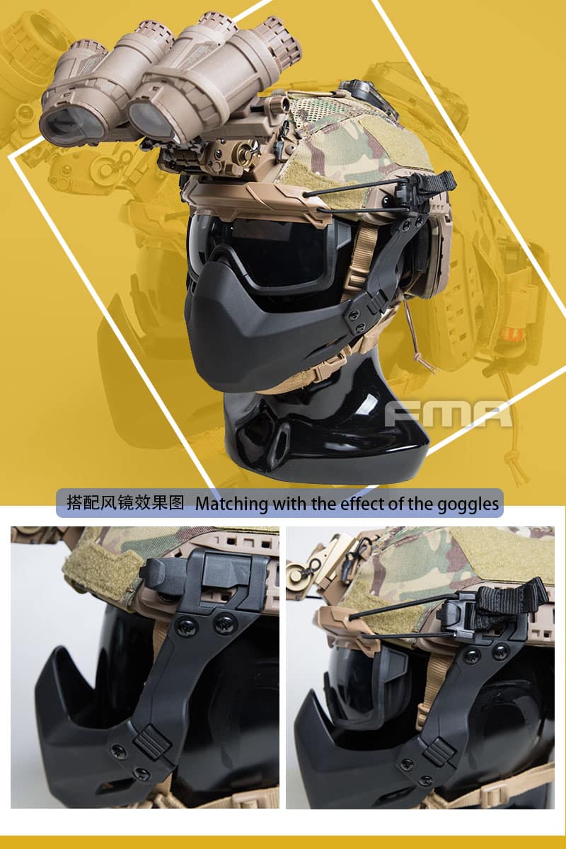 FMA 'Jaw Bone' Folding Helmet Mask -  FG - Goggle Type