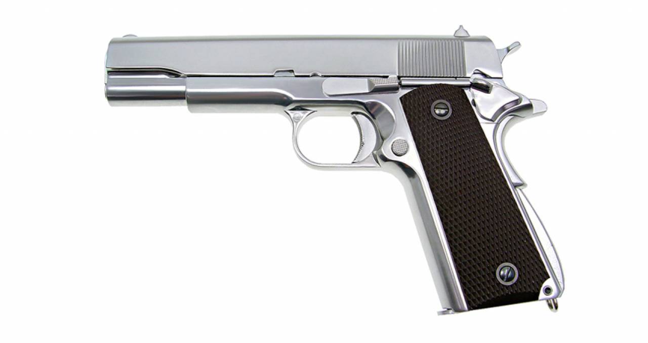 WE M1911 Full Metal Airsoft Gas Blowback Pistol (Silver)