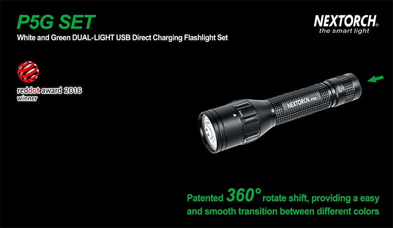 Nextorch P5G SET USB charging / Pressure switch