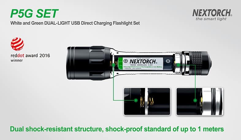 Nextorch P5G SET USB charging / Pressure switch