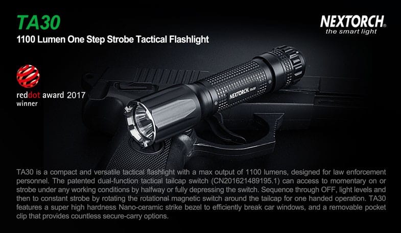 Nextorch TA30 Flashlight 6 modes with Strobe