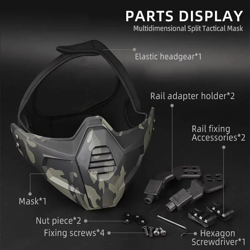 WoSport Multi-fit Split Mask overhead and helmet-mounted - MEC Black