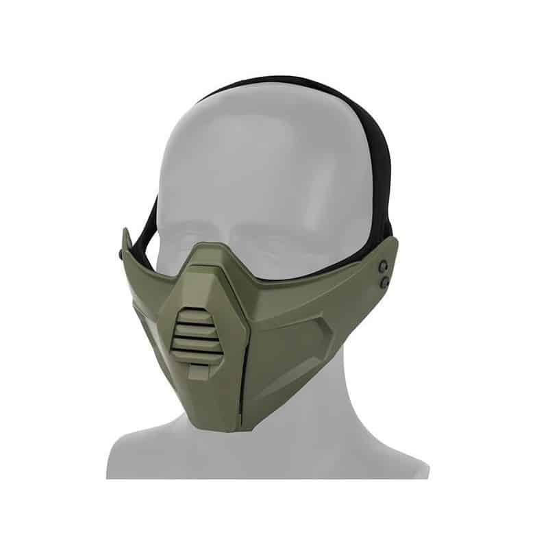 WoSport Multi-fit Split Mask overhead and helmet-mounted -OD Green