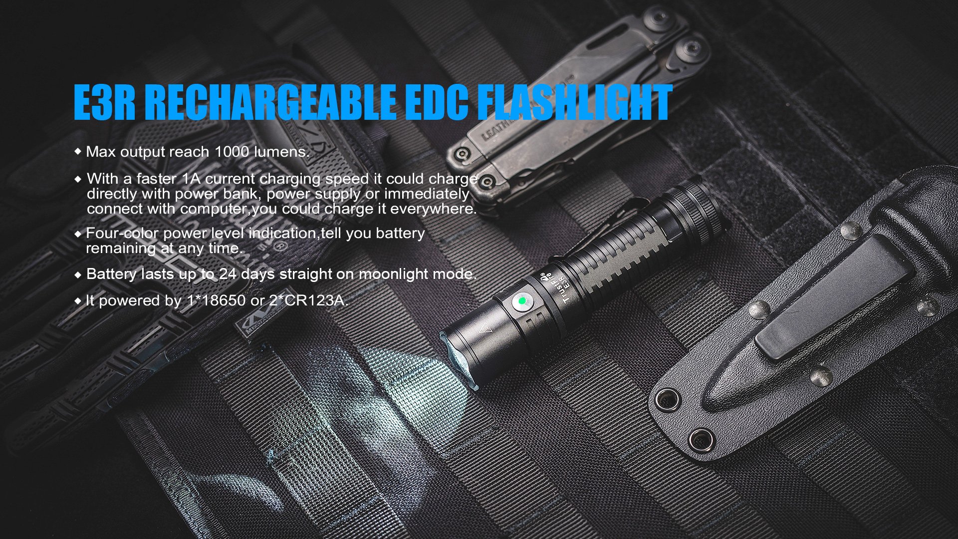 Trustfire E3R Rechargeable EDC Flashlight
